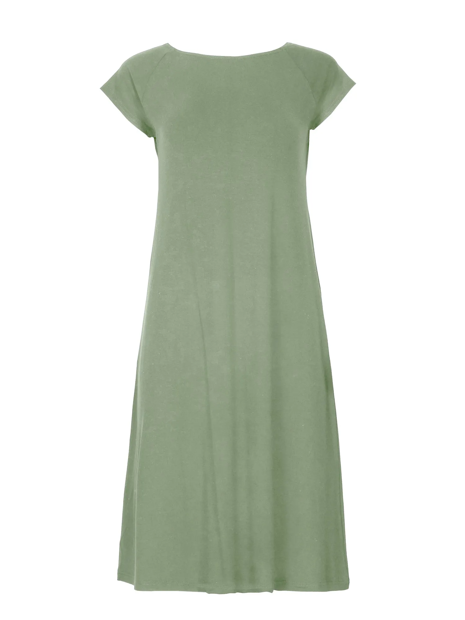 Bamboo Boat Neck Dress - Eucalyptus