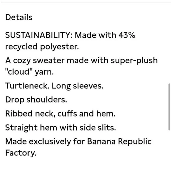 Banana Republic Oversized Cozy Turtleneck Sweater