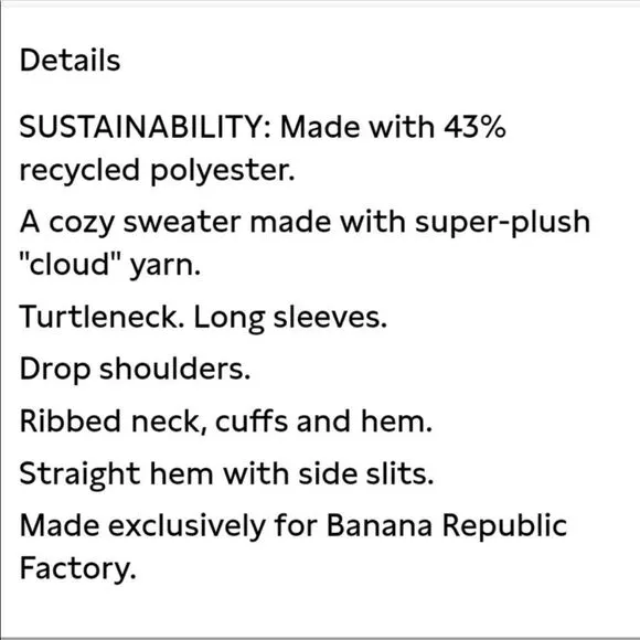 Banana Republic Oversized Cozy Turtleneck Sweater