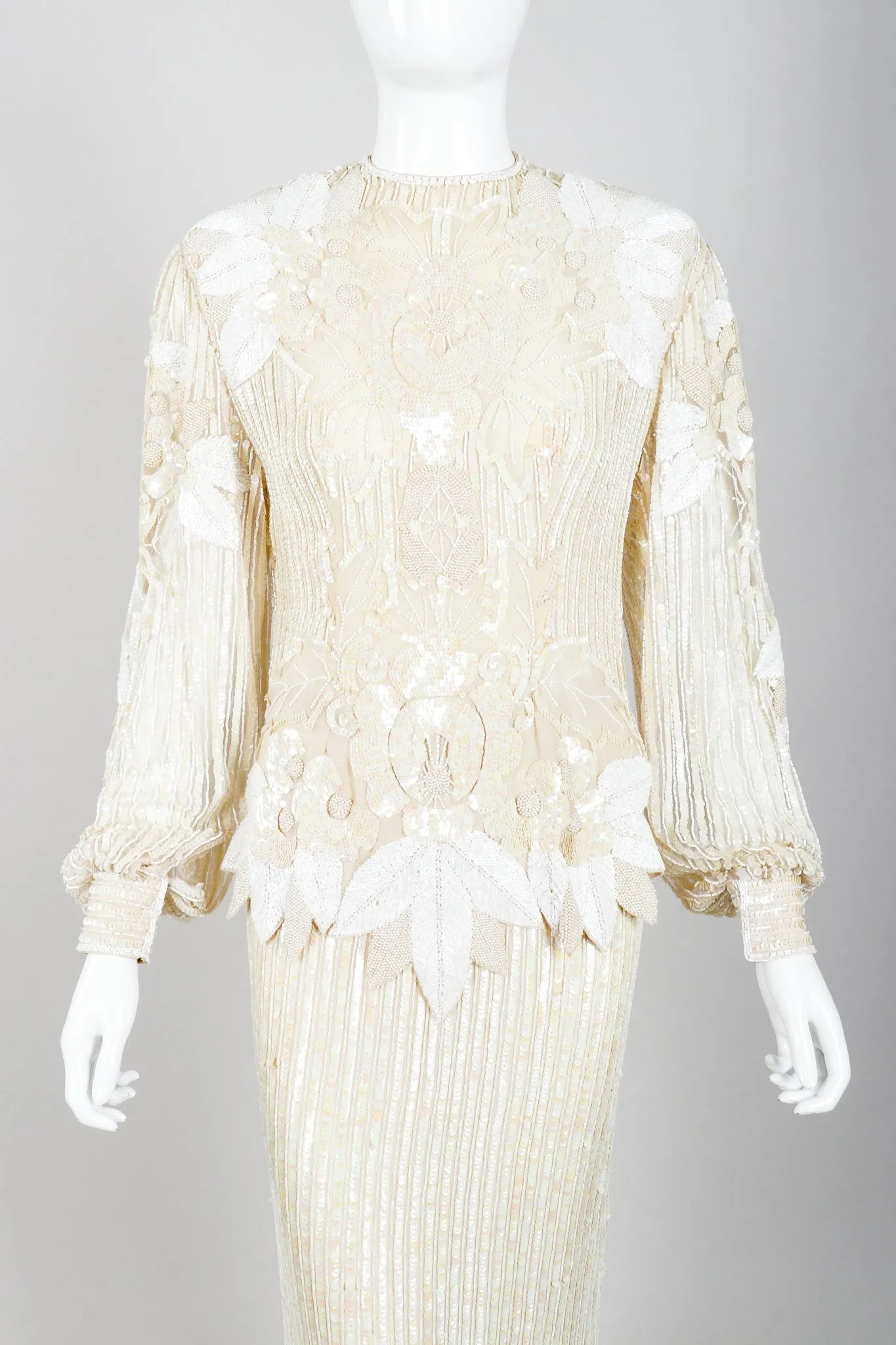 Beaded Appliqué Top & Skirt Set