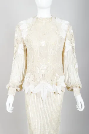 Beaded Appliqué Top & Skirt Set