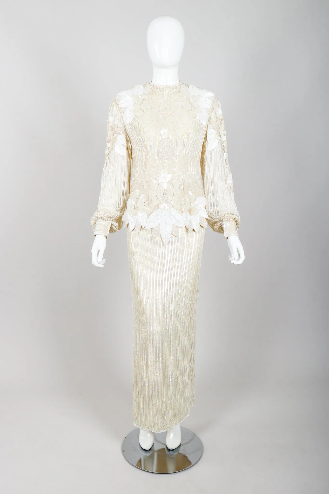 Beaded Appliqué Top & Skirt Set