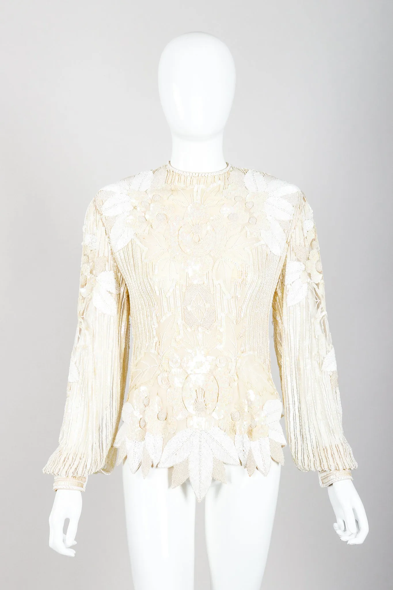 Beaded Appliqué Top & Skirt Set