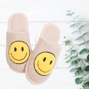 Beige Smiley Slippers