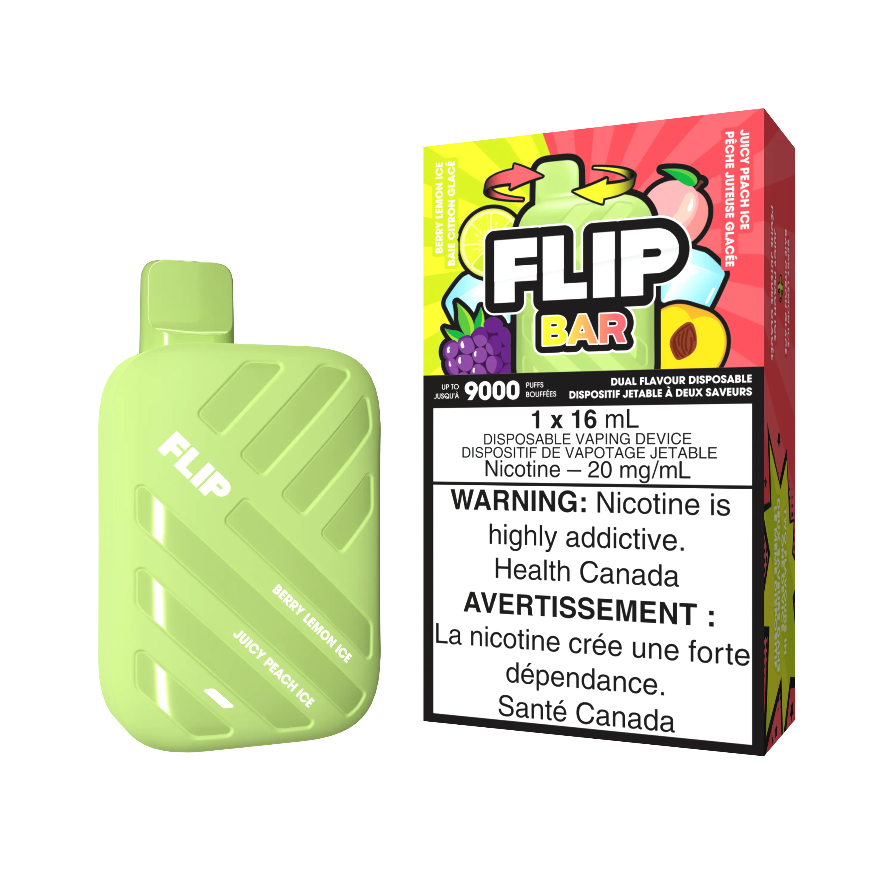 Berry Lemon Ice and Juicy Peach Ice - Flip Bar Disposable