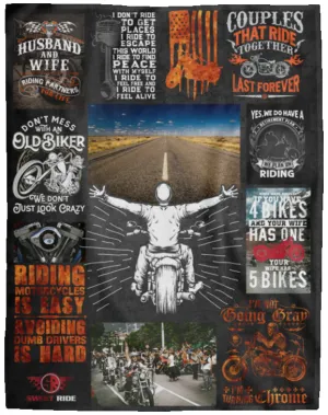 Biker Life -  Cozy Plush Fleece Blanket - 60x80