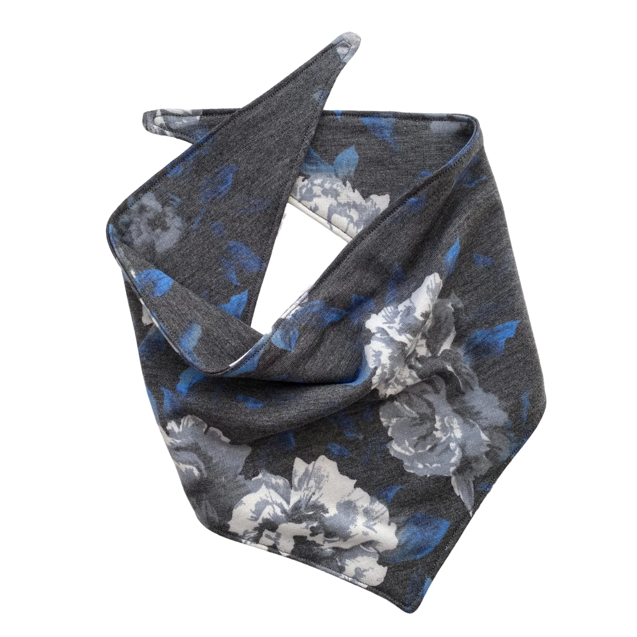 Blue Floral on Soft Black scARF