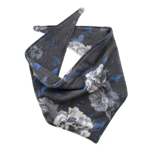 Blue Floral on Soft Black scARF