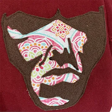 Burgundy 2-tone Big face Crewneck