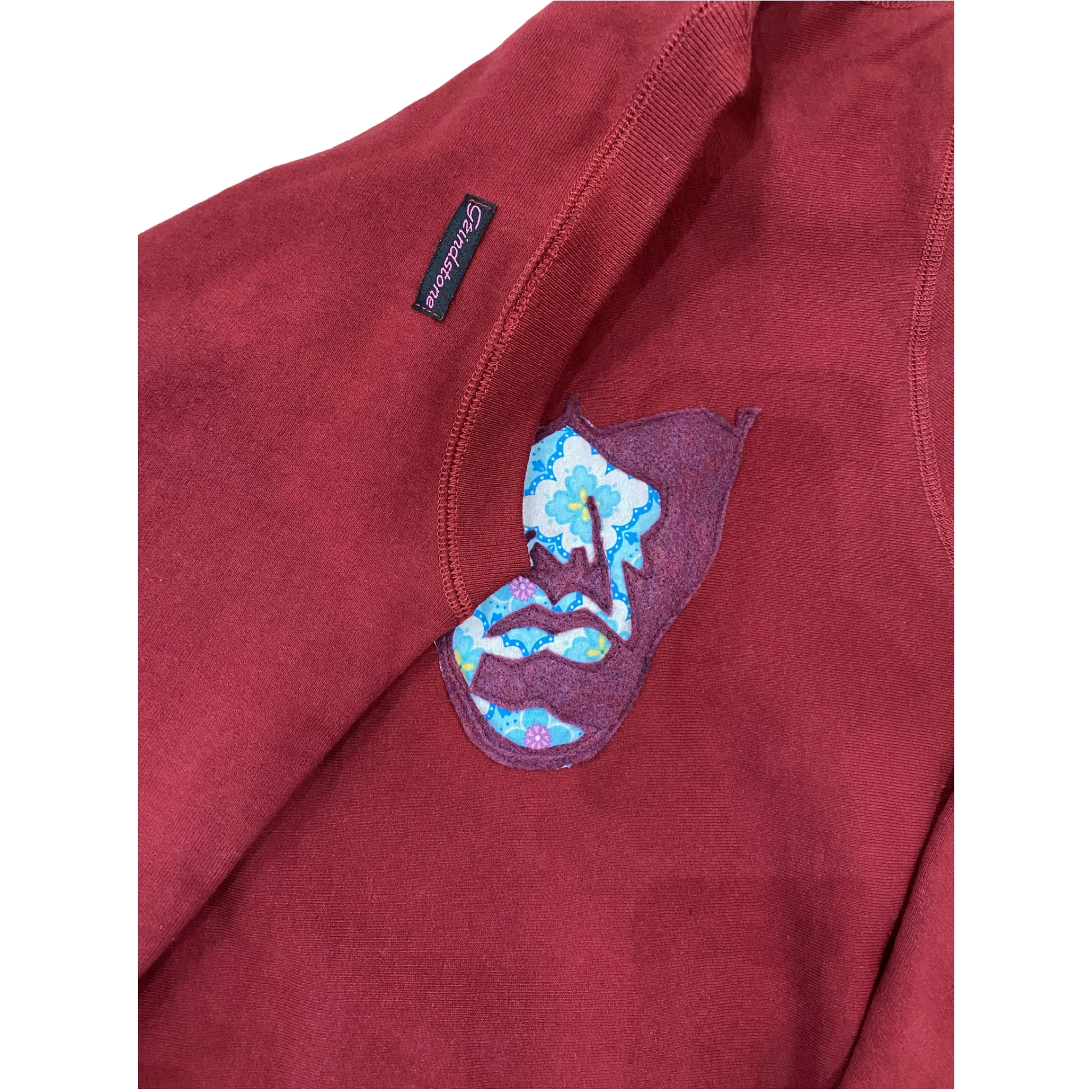 Burgundy 2-tone Big face Crewneck