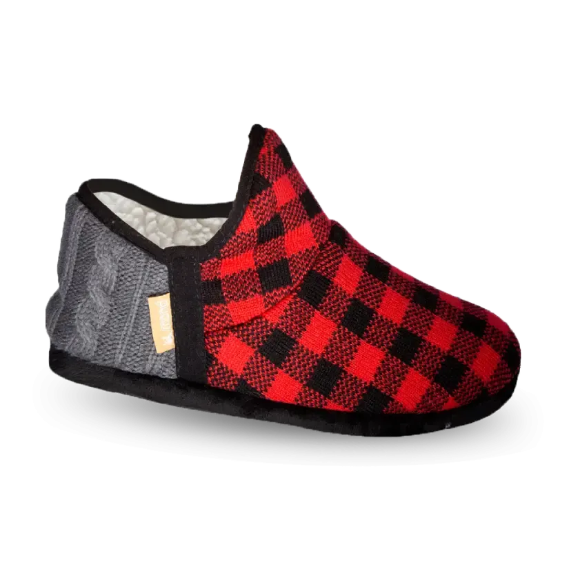 Cable Knit Slippers | Lumberjack Red Brodie