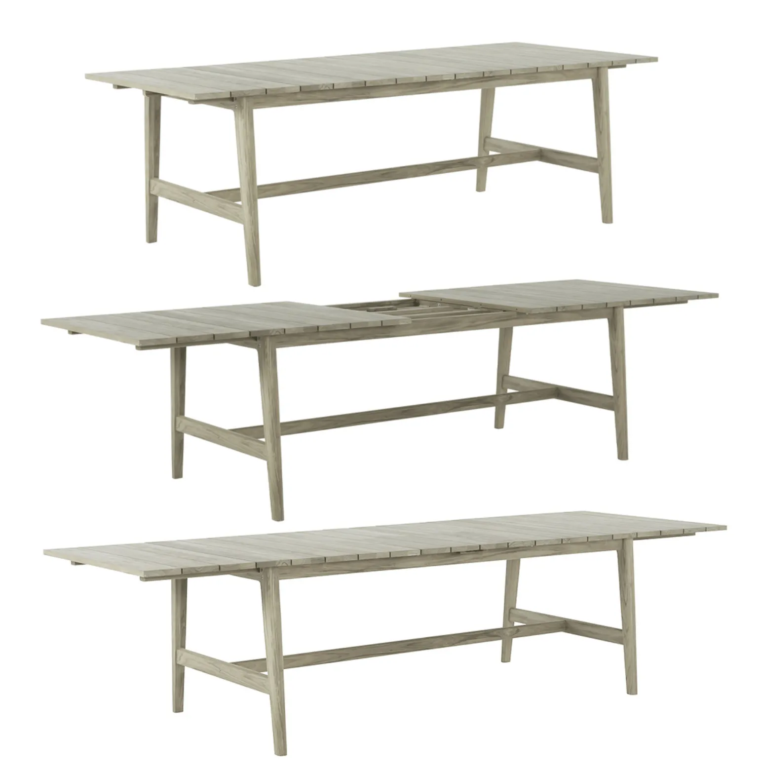 Cape Cod Outdoor Extension Dining Table - Natural or Oyster Teak