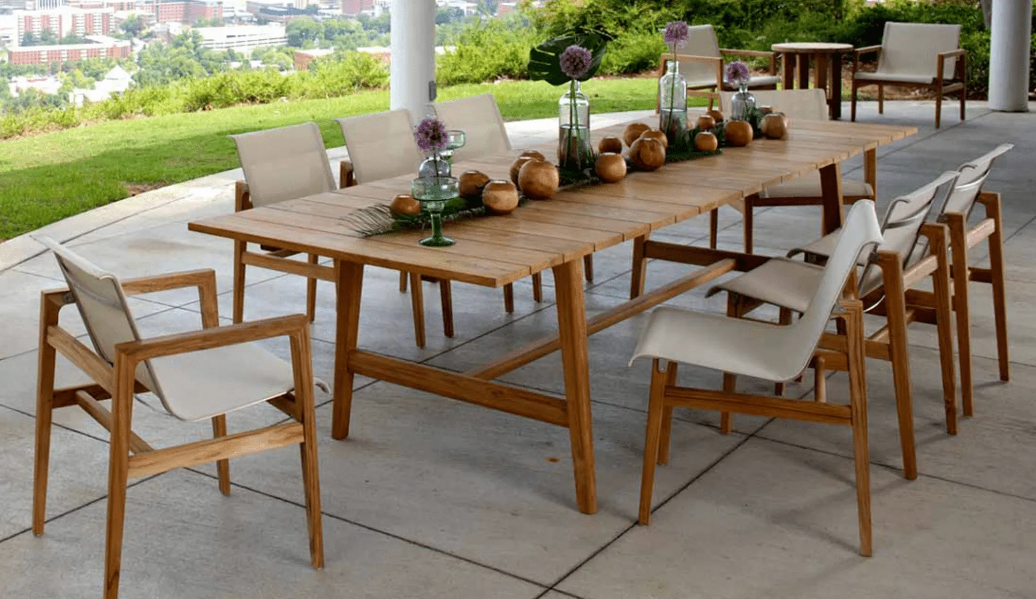 Cape Cod Outdoor Extension Dining Table - Natural or Oyster Teak