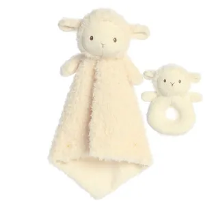 Cherub Lamb Blankie & Rattle Set