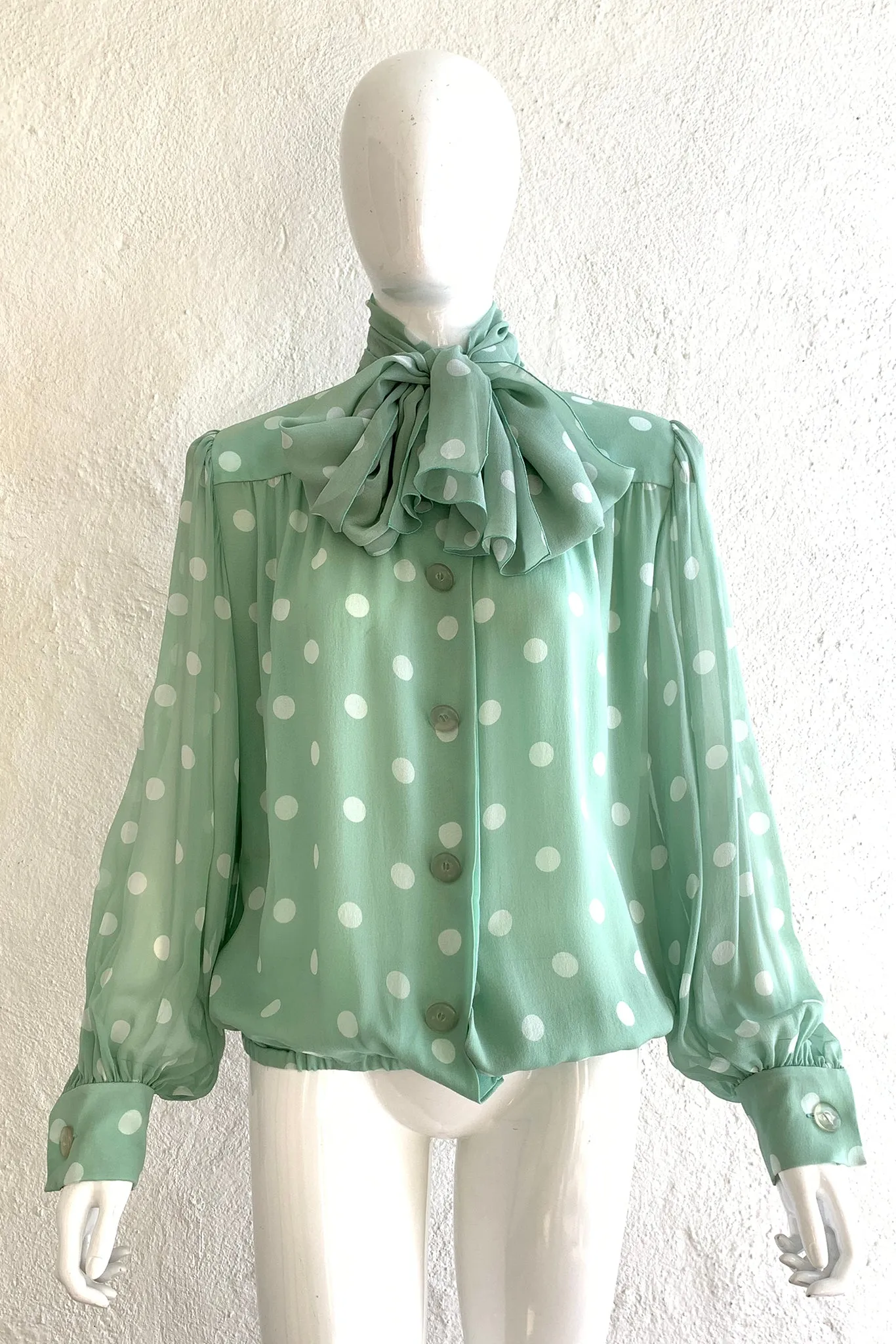 Chiffon Dot Blouse & Tie