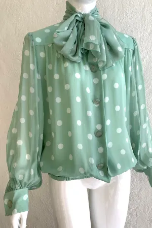 Chiffon Dot Blouse & Tie