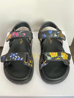 Christian Dior Black Floral Print 'DAD' Sandal