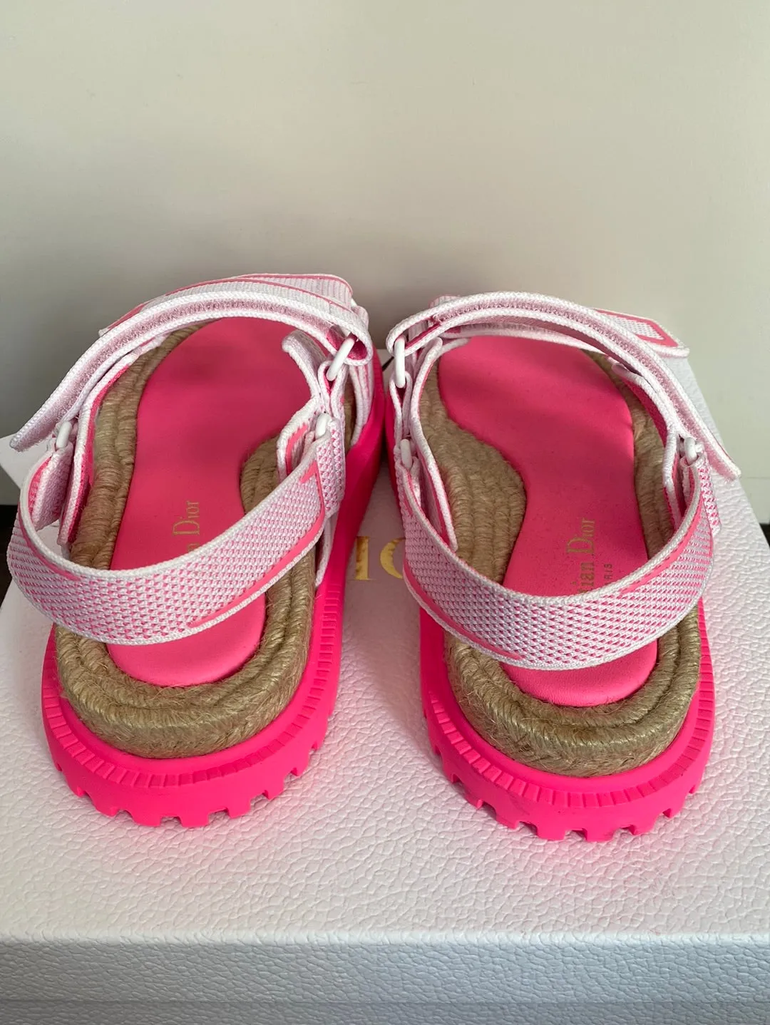 Christian Dior Neon Pink 'DIORACT' Dad Sandal