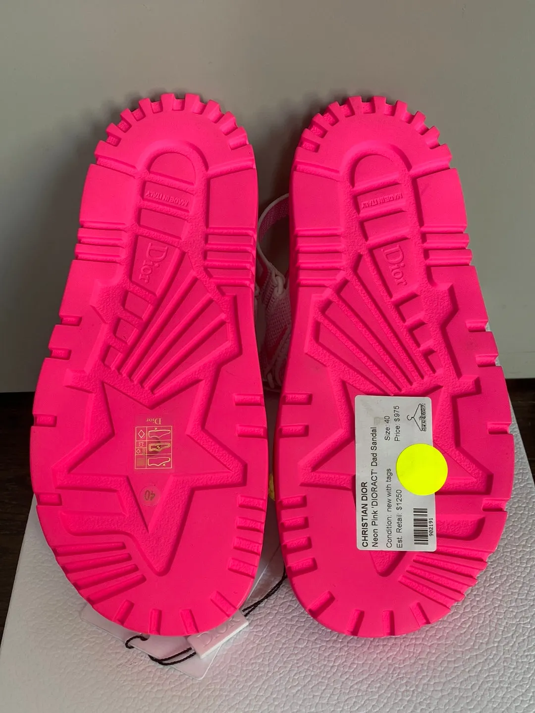 Christian Dior Neon Pink 'DIORACT' Dad Sandal