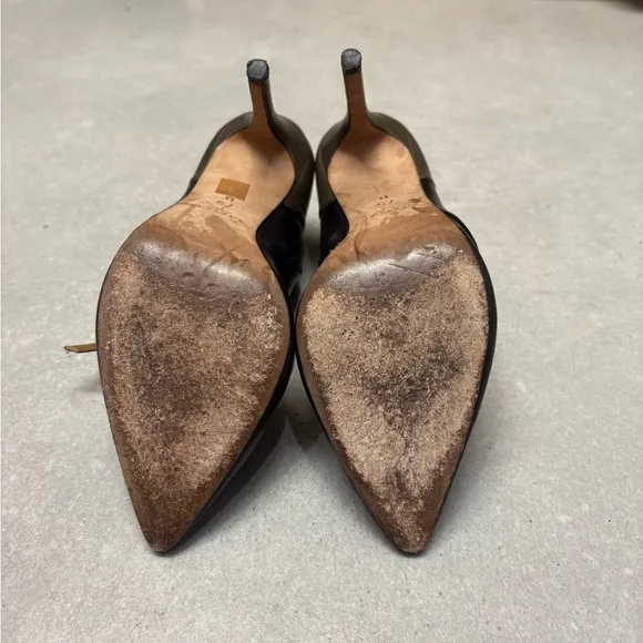 Coach Black and Gray Stiletto Heels with Ankle Strap