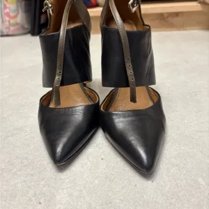 Coach Black and Gray Stiletto Heels with Ankle Strap