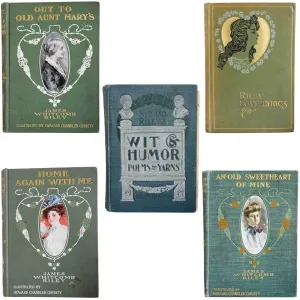 Collection of Five American JAMES WHITCOMB RILEY Poetry Books