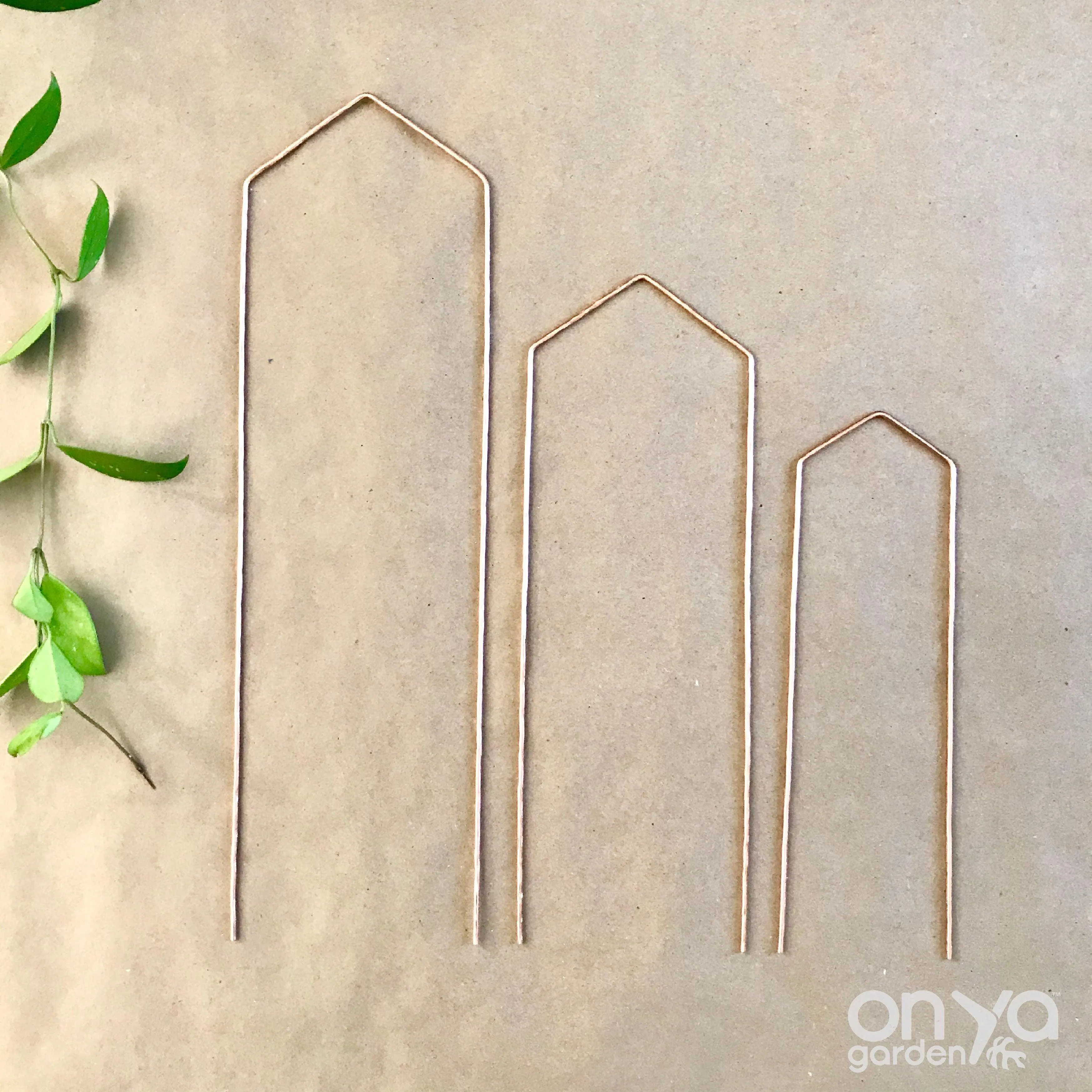 Copper Pointed Arch Trellis for House Plants, 4 Sizes Available
