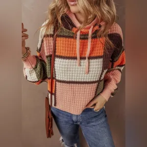 Cozy &amp; Colorful Waffle Knit Mock Neck Sweater