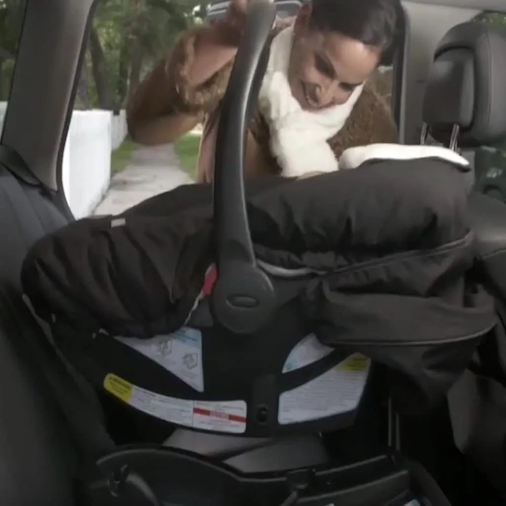 Cozy Cover Infant Car Seat Cover - The Industry Leading Infant Carrier Cover Trusted By Over 6 Million Moms Worldwide For Keeping Your Baby Cozy & Warm (Black Quilt), Retails $87 
