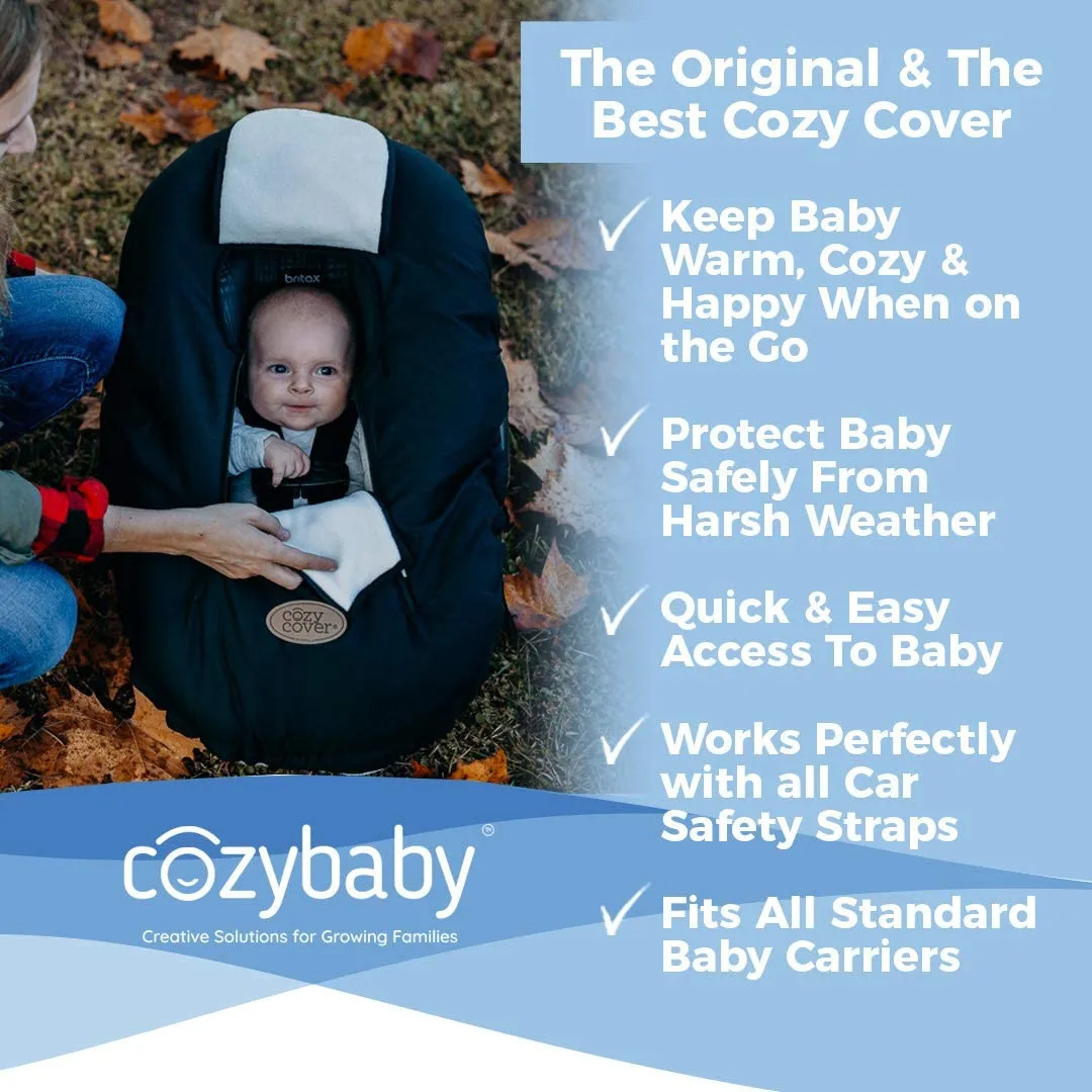 Cozy Cover Infant Car Seat Cover - The Industry Leading Infant Carrier Cover Trusted By Over 6 Million Moms Worldwide For Keeping Your Baby Cozy & Warm (Black Quilt), Retails $87 