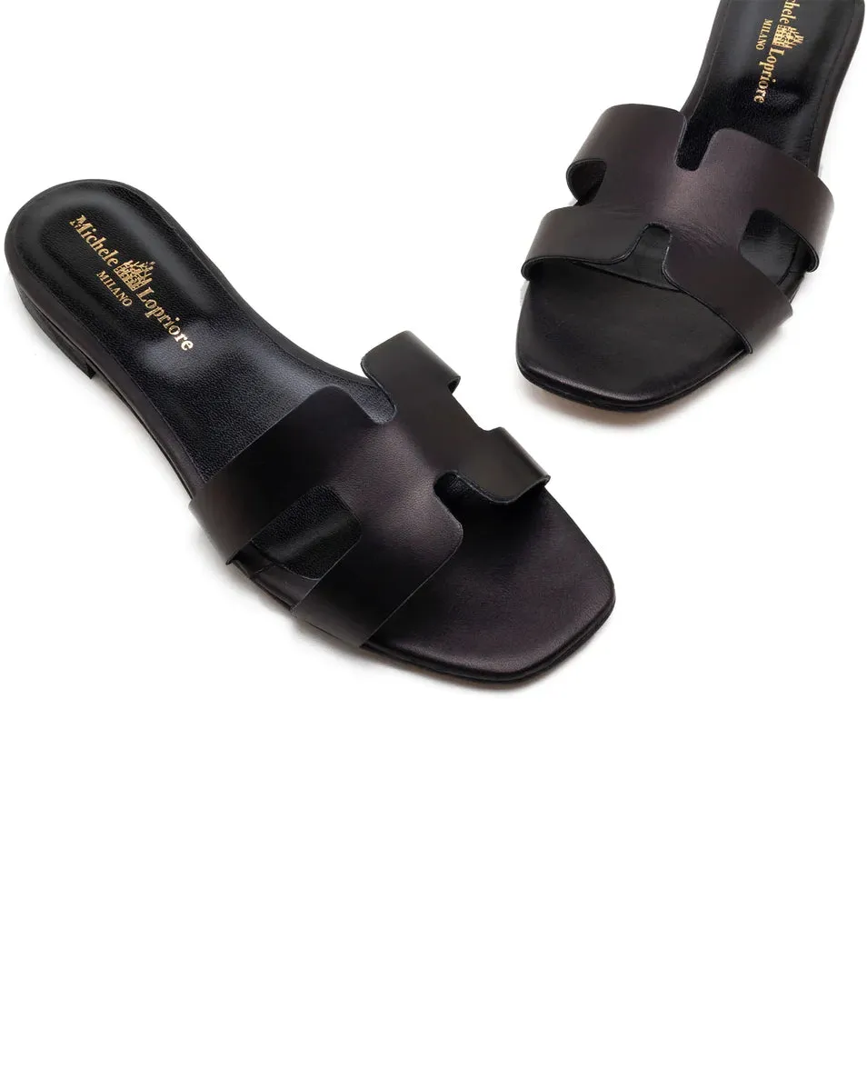 Creta H Slide - Leather Black