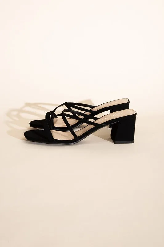CRIMP MULE SANDAL HEELS