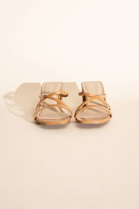 CRIMP MULE SANDAL HEELS