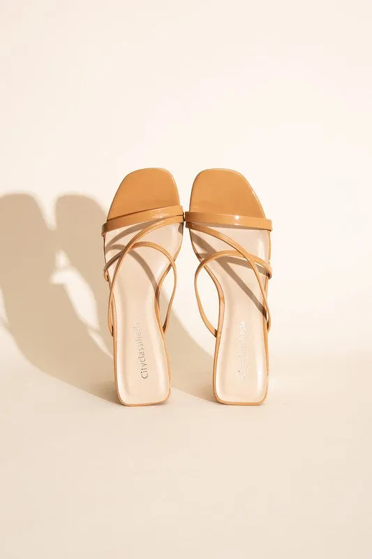 CRIMP MULE SANDAL HEELS