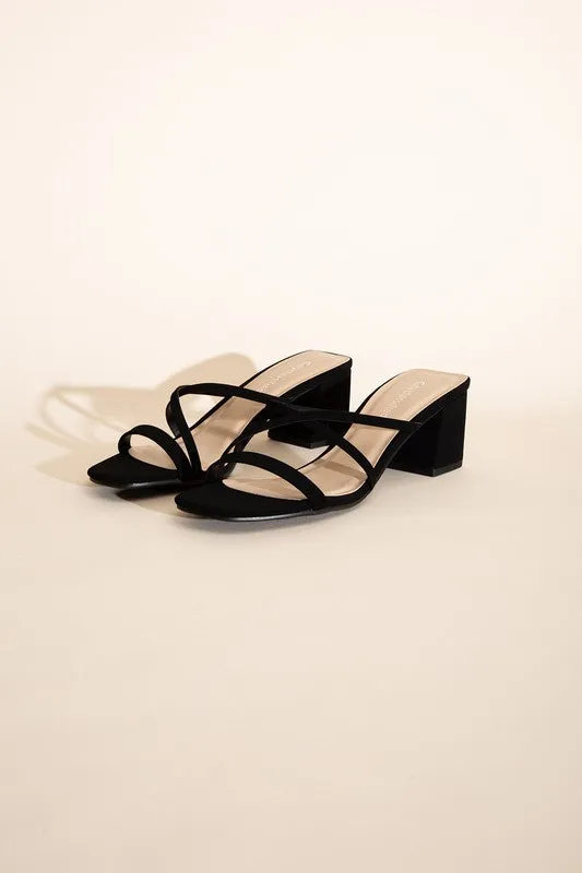 CRIMP MULE SANDAL HEELS