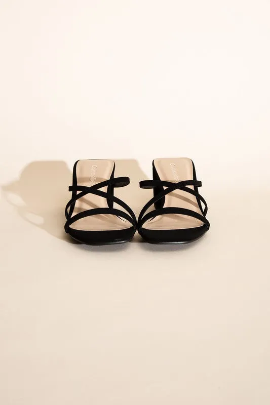CRIMP MULE SANDAL HEELS