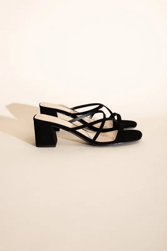 CRIMP MULE SANDAL HEELS