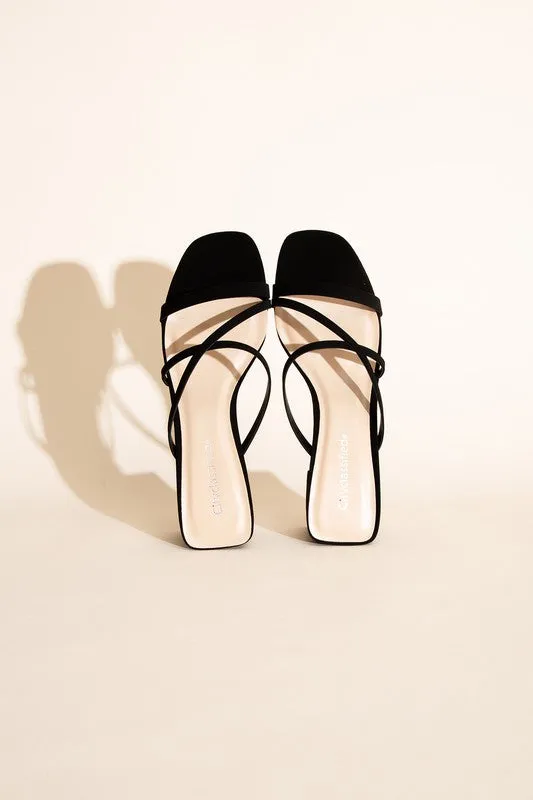 CRIMP MULE SANDAL HEELS