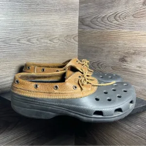 Crocs islander pit crew black brown sandals