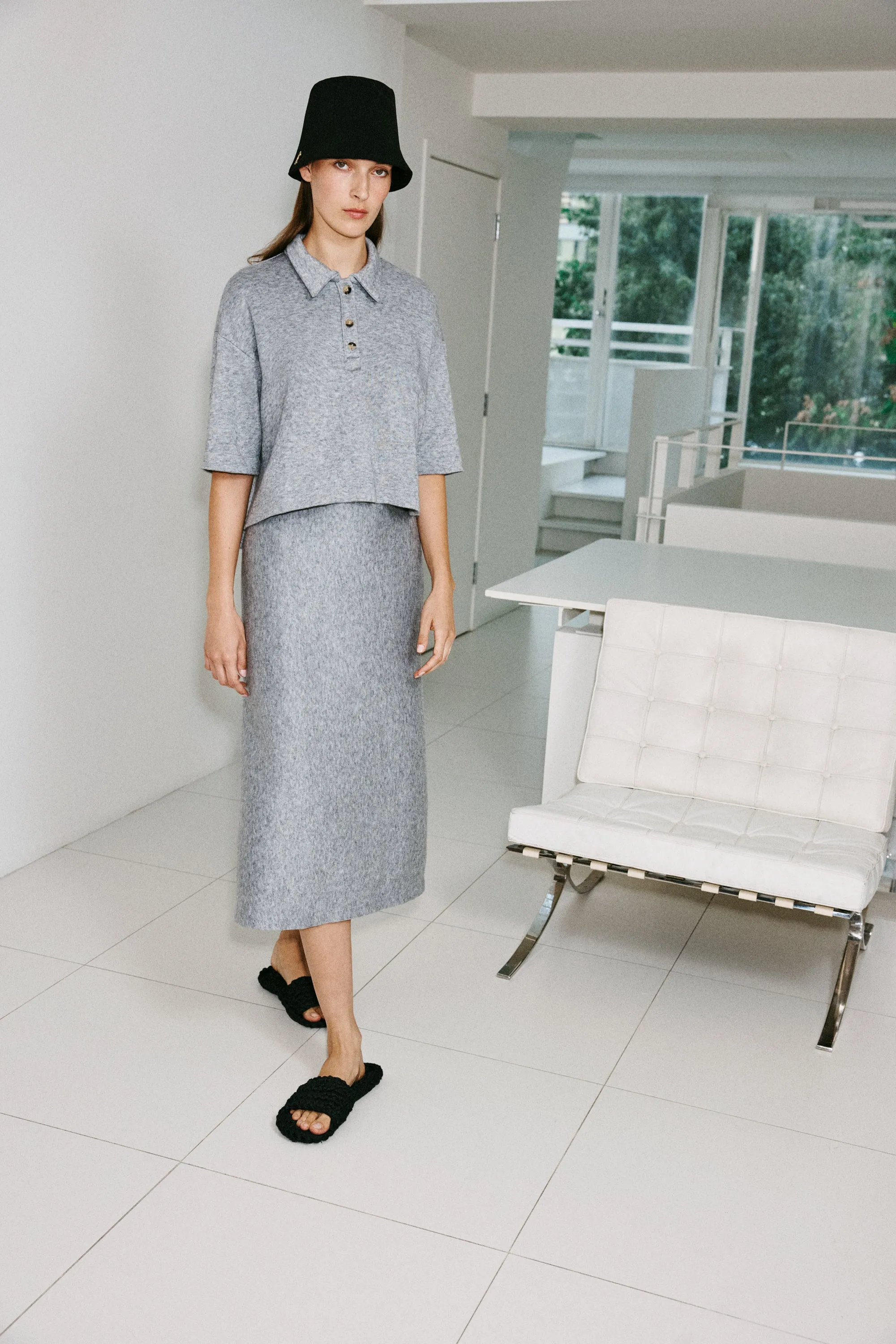 CROPPED OVERSIZED POLO