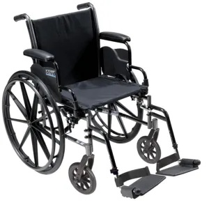 Cruiser III Light Weight Wheelchair with Flip Back Removable Arms, Desk Arms, Swing away Footrests, 20" Seat - 1 Each