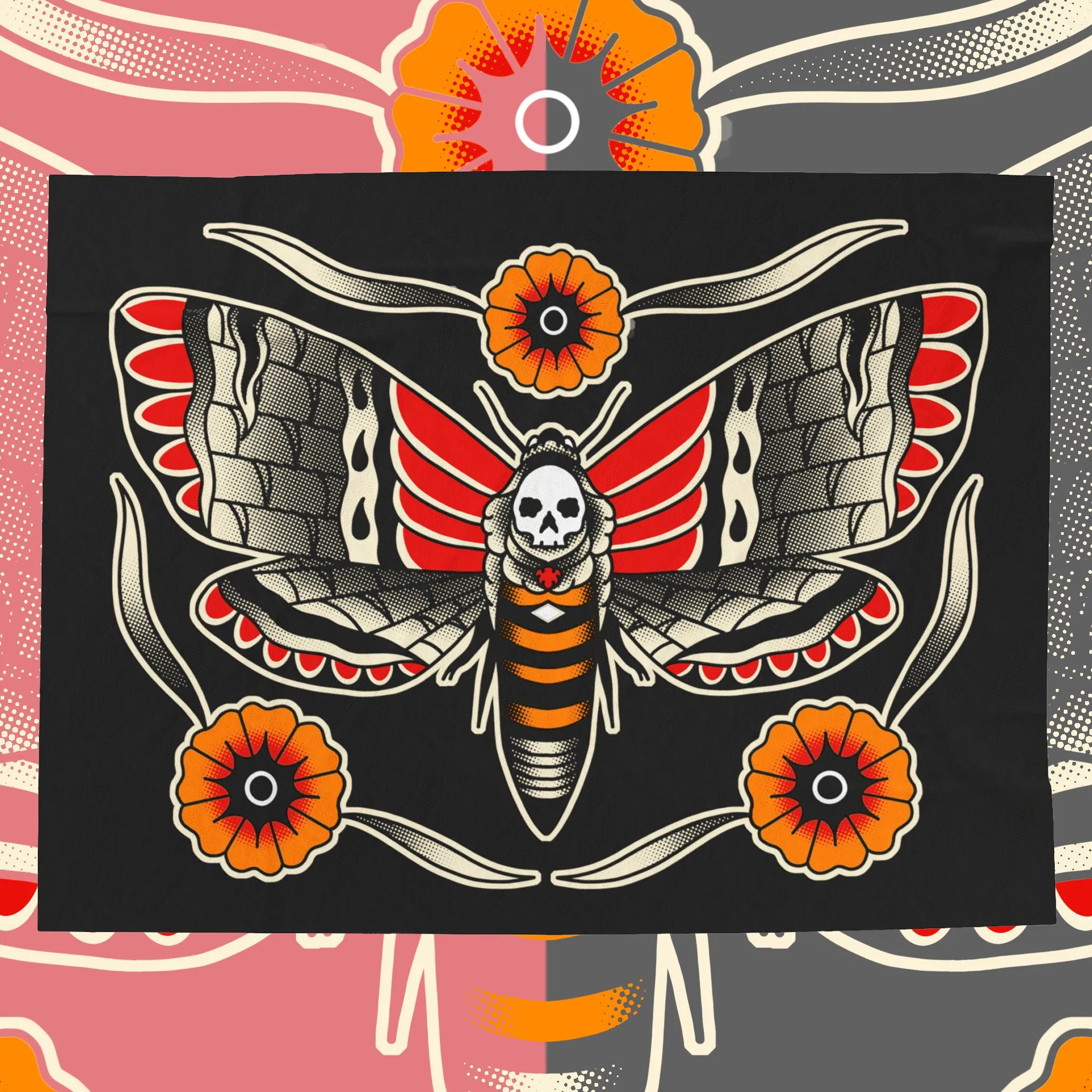 DeathMoth Velveteen Plush Blanket