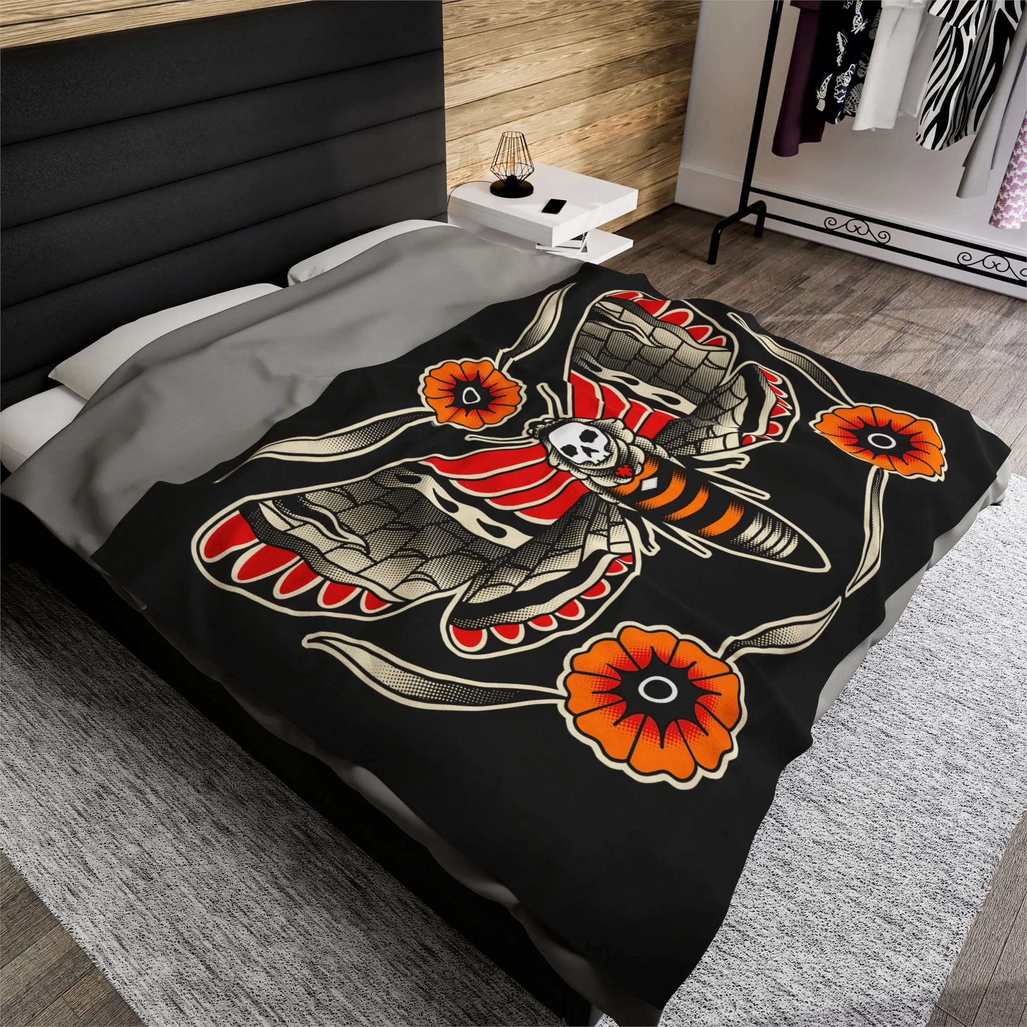 DeathMoth Velveteen Plush Blanket