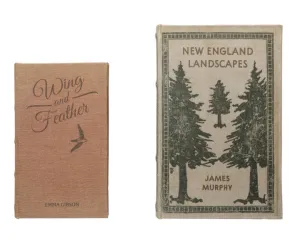Decorative nature-themed book storage box set