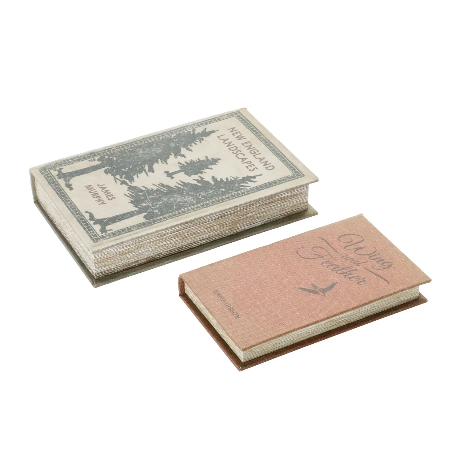 Decorative nature-themed book storage box set