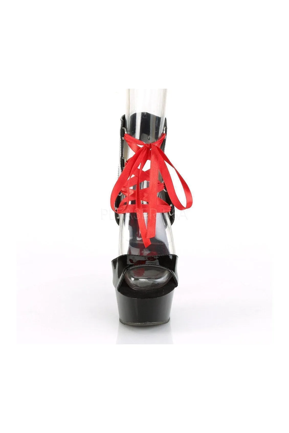 DELIGHT-600-14FH Platform Sandal | Black Patent