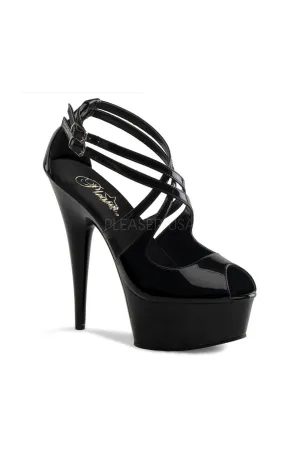DELIGHT-612 Platform Sandal  | Black Patent
