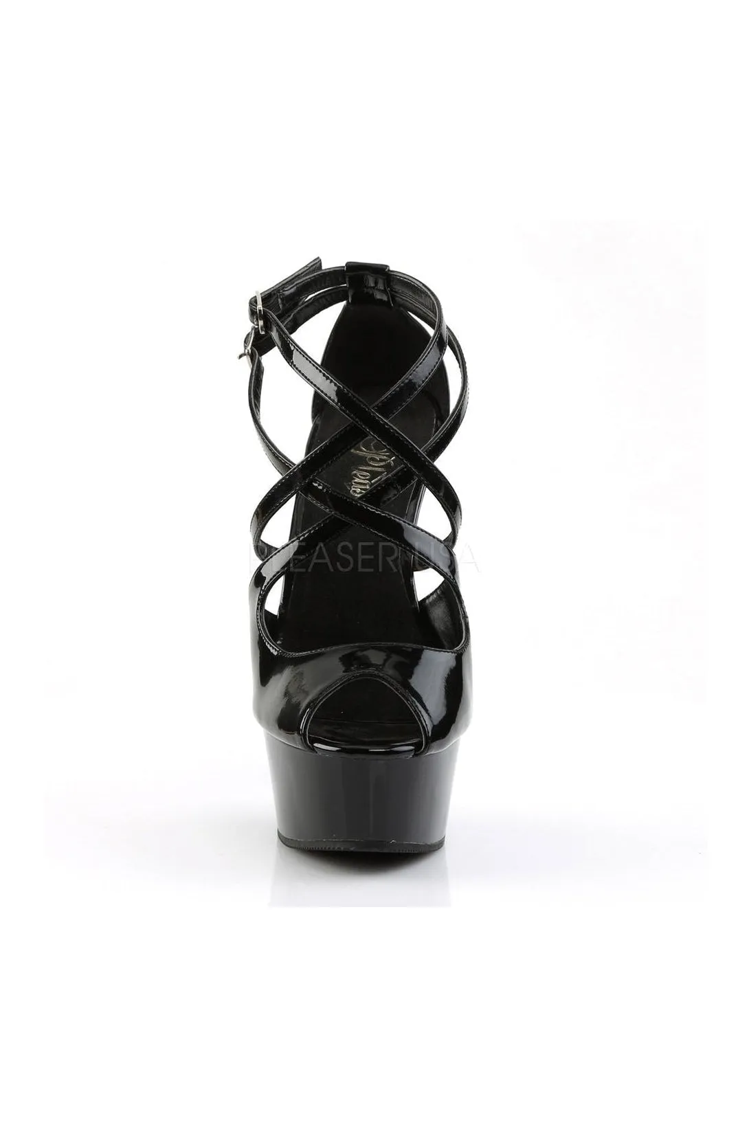 DELIGHT-612 Platform Sandal  | Black Patent