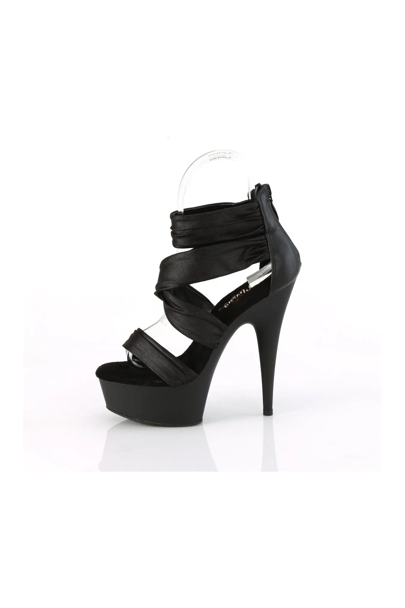 DELIGHT-620 Black Faux Leather Sandal