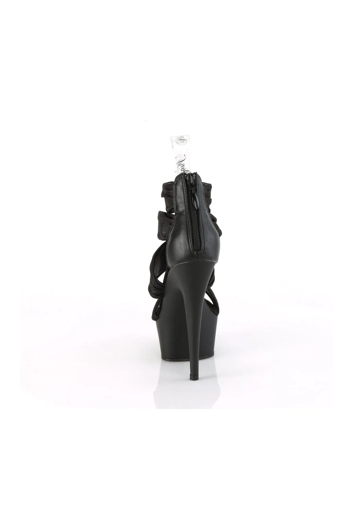 DELIGHT-620 Black Faux Leather Sandal